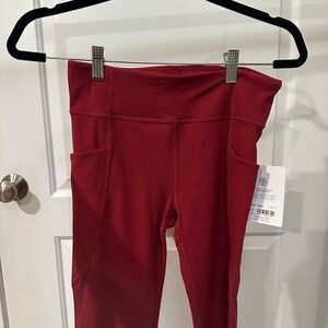 NWT Athleta G!rl High Rise Stash Your Treasures Tights XXL Merlot